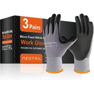 Safety Work Gloves MicroFoam Nitrile Coated-3/6/12/36 Pairs,Breathable Nylon